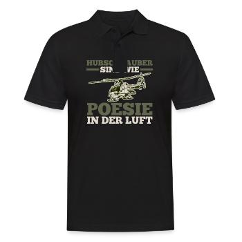 Pilot Helikopter Hubschrauber - Männer Poloshirt - Schwarz - Vorne - Kai (181cm)