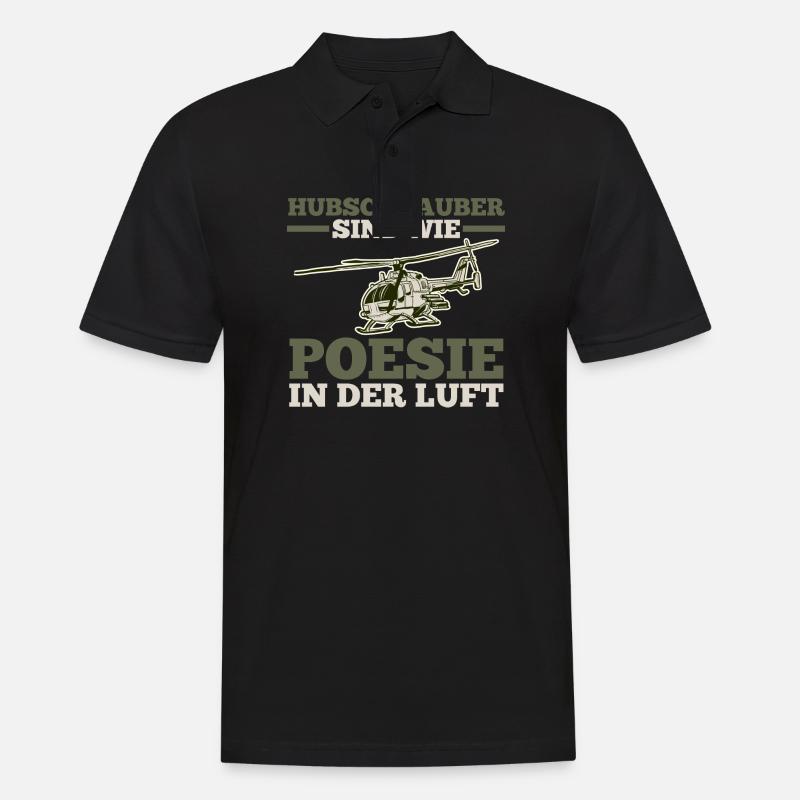Pilot Helikopter Hubschrauber - Männer Poloshirt - Schwarz