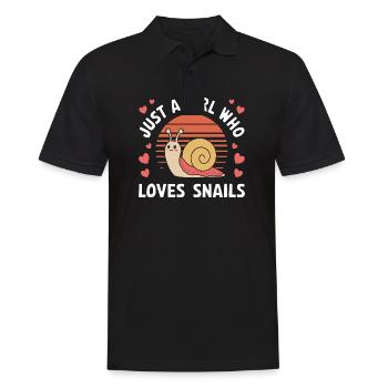 Just a Girl Who Loves Snails Retro Design - Men's Polo Shirt - black - Front - Kai (181cm)