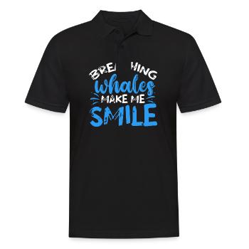 Breaching Whales Make Me Smile Whale Watching - Männer Poloshirt - Schwarz - Vorne - Kai (181cm)