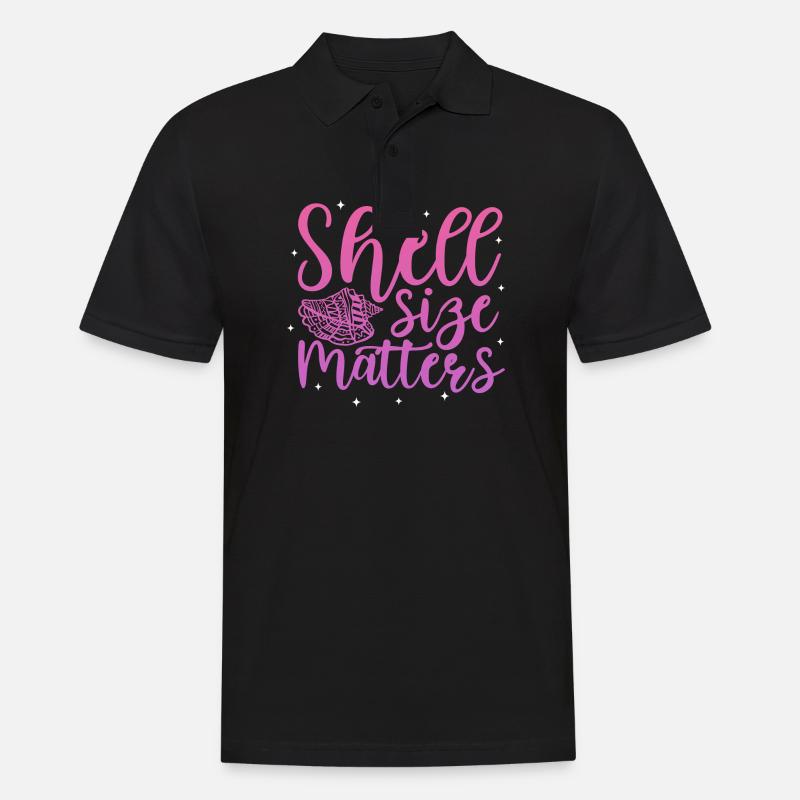 Shell size matters - Männer Poloshirt - Schwarz