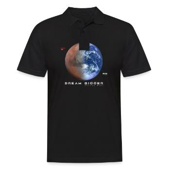 Mars Shirt, Dream Bigger and Occupy Mars - Men's Polo Shirt - black - Front - Kai (181cm)