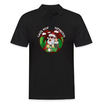 Chats Pour Tout Le Monde Chat De Noël Drôle Hippister - Polo Homme - noir - Devant - Kai (181cm)