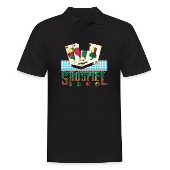Sauspiel Schafkopf Karten Bayrisches Kartenspiel - Männer Poloshirt - Schwarz - Vorne - Kai (181cm)