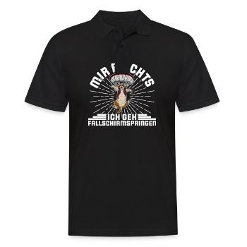 Skydiving Skydiver Catdiver paraglider Freefly - Männer Poloshirt - Schwarz - Vorne - Kai (181cm)