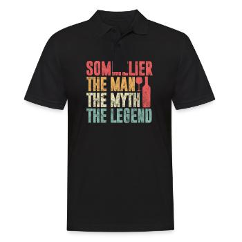 Sommelier the man the myth the legend - Männer Poloshirt - Schwarz - Vorne - Kai (181cm)