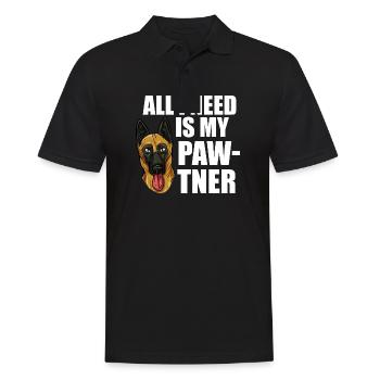 All I need is my pawtner Design for a unit - Männer Poloshirt - Schwarz - Vorne - Kai (181cm)
