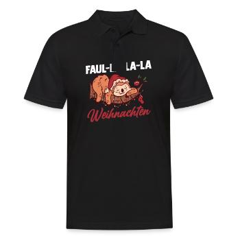 Weihnachtsmann Weihnachtsfest Faultier - Männer Poloshirt - Schwarz - Vorne - Kai (181cm)