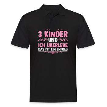 Mama Von 3 Kindern - Männer Poloshirt - Schwarz - Vorne - Kai (181cm)