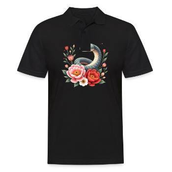 Bonne Année 2025 - Serpent - Polo Homme - noir - Devant - Kai (181cm)