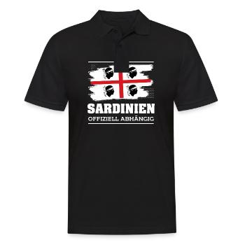 Sardinien Flagge Offiziell abhängig - Männer Poloshirt - Schwarz - Vorne - Kai (181cm)