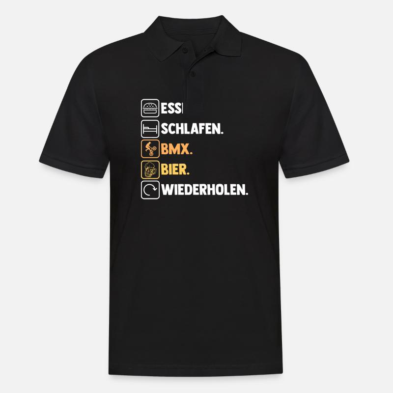 Fahrrad Bier BMX - Männer Poloshirt - Schwarz