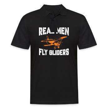 Real Men fly gliders - Men's Polo Shirt - black - Front - Kai (181cm)