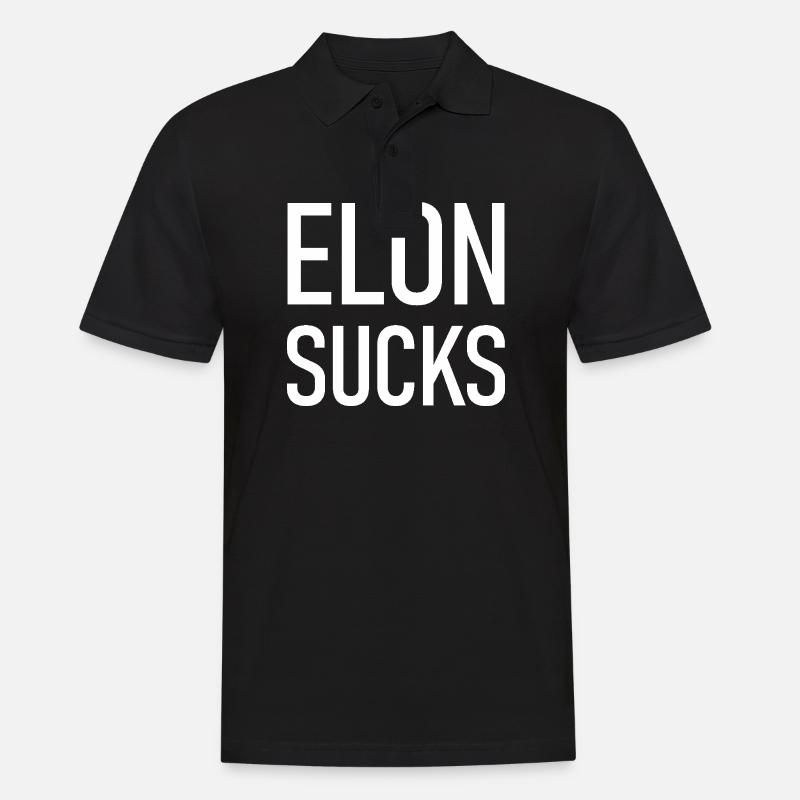 elon sucks - Männer Poloshirt - Schwarz