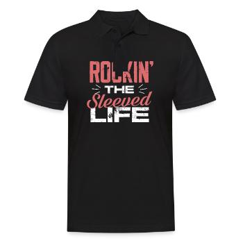 rockin the sleeved life Design for a gastric - Men's Polo Shirt - black - Front - Kai (181cm)