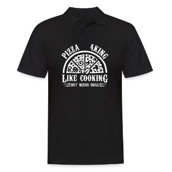 pizza making like cooking but needs skill Design - Men's Polo Shirt - black - Front - Kai (181cm)