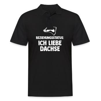 Tiermotiv Beziehungsstatus Dachs - Männer Poloshirt - Schwarz - Vorne - Kai (181cm)