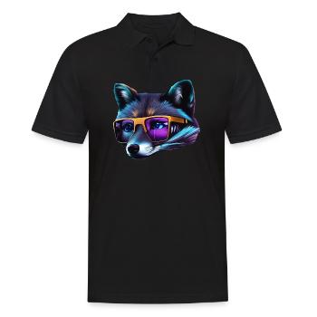 Cool fox - Men's Polo Shirt - black - Front - Kai (181cm)