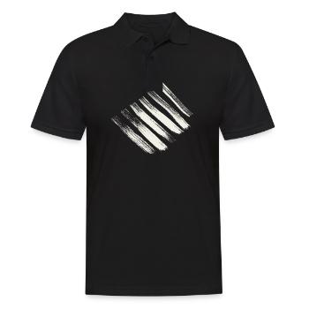 Streifen Muster Design - Männer Poloshirt - Schwarz - Vorne - Kai (181cm)