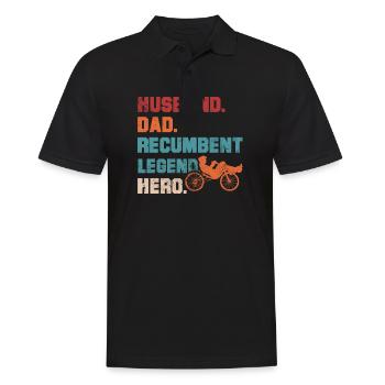 Husband Dad Recumbent Legend Hero Bent Bike - Männer Poloshirt - Schwarz - Vorne - Kai (181cm)