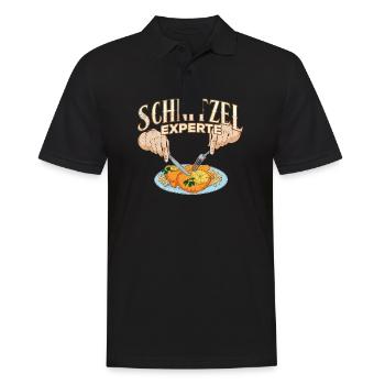 Schnitzel Experte - Männer Poloshirt - Schwarz - Vorne - Kai (181cm)