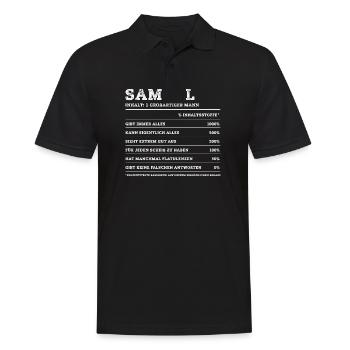 Samuel Großartiger Mann Vorname - Männer Poloshirt - Schwarz - Vorne - Kai (181cm)