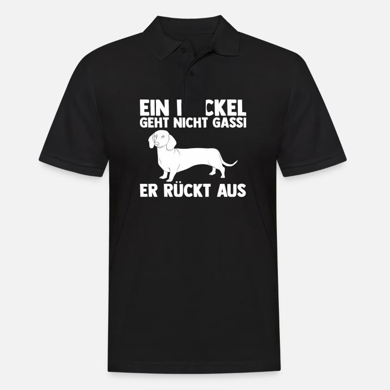 Hund Dackel - Männer Poloshirt - Schwarz