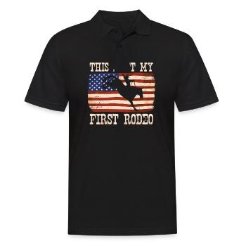 Das ist nicht mein erster Rodeo-Damen-Rodeo-Cowboy - Männer Poloshirt - Schwarz - Vorne - Kai (181cm)
