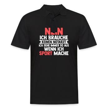 Sportmuffel Morgenmuffel Lustige Sprüche - Männer Poloshirt - Schwarz - Vorne - Kai (181cm)