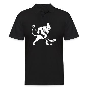 Lion Ice Hockey Silhouette - Men's Polo Shirt - black - Front - Kai (181cm)