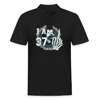 I'm 37 plus 1 middle finger Skull funny 38th - Men's Polo Shirt - black - Front - Kai (181cm)