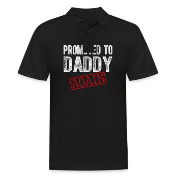 Promoted to Daddy Again Dad Pregnancy Announcement - Men's Polo Shirt - black - Front - Kai (181cm)