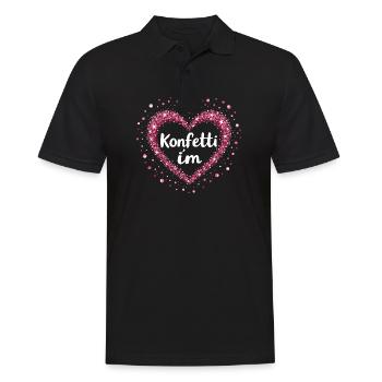 Konfetti im Herzen Fasching Karneval Kostüm - Männer Poloshirt - Schwarz - Vorne - Kai (181cm)