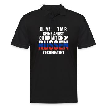 Du machst mir Keine Angst ich bin mit einem Russen - Männer Poloshirt - Schwarz - Vorne - Kai (181cm)