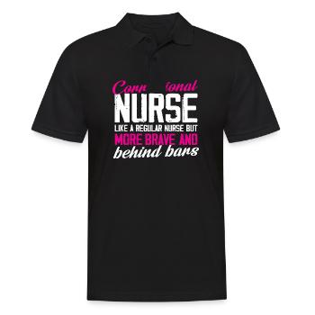 correctional nurse more brave Design for a prison - Männer Poloshirt - Schwarz - Vorne - Kai (181cm)