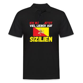 Sizilianer Sizilianisch Sizilien - Männer Poloshirt - Schwarz - Vorne - Kai (181cm)