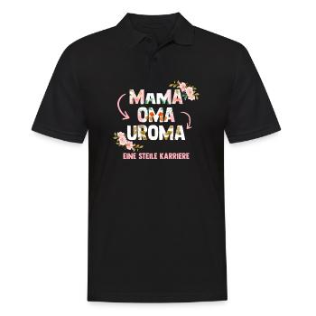 Mama Oma Uroma Eine Steile Karriere - Männer Poloshirt - Schwarz - Vorne - Kai (181cm)
