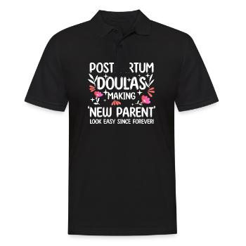 Les doulas post-partum donnent l’impression que les nouveaux parents sont faciles - Polo Homme - noir - Devant - Kai (181cm)
