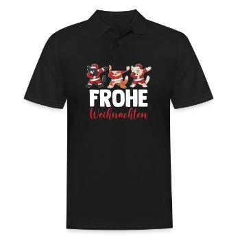 Père Noël Fête de Noël Noël Chats - Polo Homme - noir - Devant - Kai (181cm)