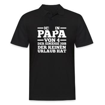 Dad of 4 children - Men's Polo Shirt - black - Front - Kai (181cm)