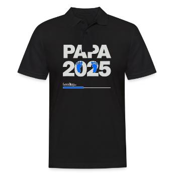 Papa 2025 Loading Väter Geschenk - Männer Poloshirt - Schwarz - Vorne - Kai (181cm)