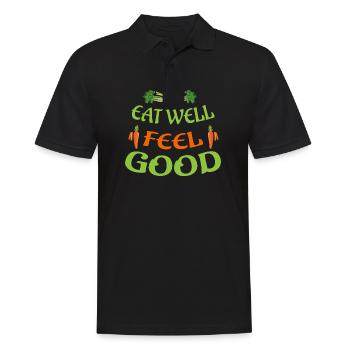 Gut essen und wohlfühlen - Männer Poloshirt - Schwarz - Vorne - Kai (181cm)