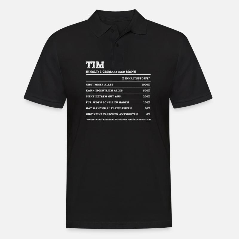 Tim Great Man First Name - Men's Polo Shirt - black
