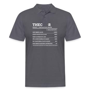 Theodor Großer Mann First Name - Men's Polo Shirt - charcoal grey - Front - Nico (186cm)