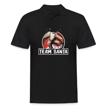 Yeti Team Santa Christmas Squad Familien-Matching - Männer Poloshirt - Schwarz - Vorne - Kai (181cm)