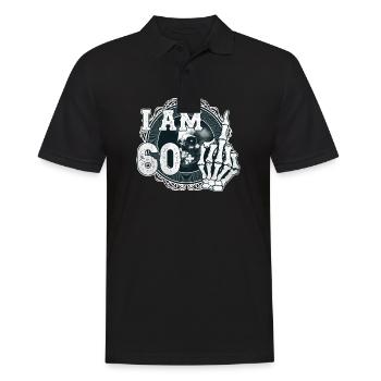 I'm 60 plus 1 middle finger Skull funny 61st - Men's Polo Shirt - black - Front - Kai (181cm)