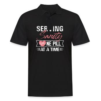 Serving Sanity One Pill At A Time Mental Health - Männer Poloshirt - Schwarz - Vorne - Kai (181cm)