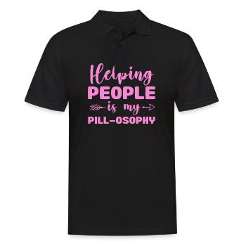 helping people is my pillosophy Design for a pmhnp - Men's Polo Shirt - black - Front - Kai (181cm)