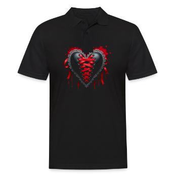 Gothic Heart Corset - Valentine's Day Occult - Men's Polo Shirt - black - Front - Kai (181cm)
