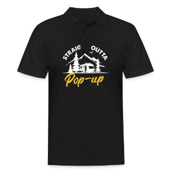 Straight Outta Pop-Up Camping Camper - Männer Poloshirt - Schwarz - Vorne - Kai (181cm)